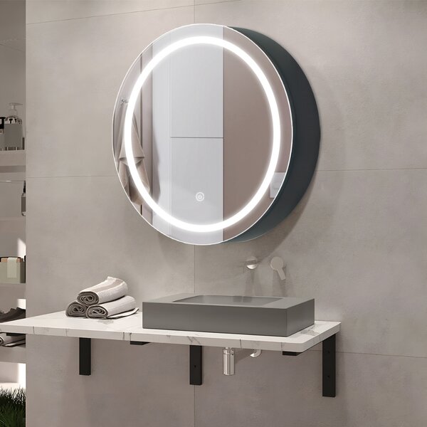 SensaHome zrcadlová skříňka s LED osvětlením - Koupelnová skříňka - 3 barvy LED - 50 x 50 cm