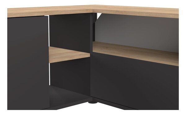 TV stolek v dekoru dubu v černo-přírodní barvě 90x45 cm Angle – TemaHome