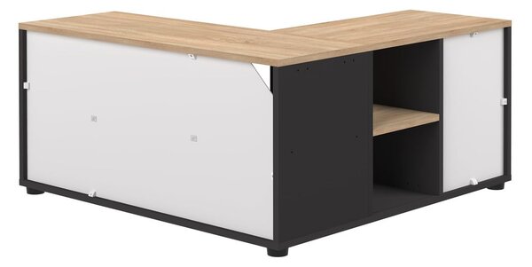 TV stolek v dekoru dubu v černo-přírodní barvě 90x45 cm Angle – TemaHome