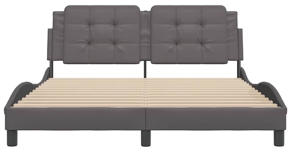 Rám postele bez matrace Zadar šedý 160x200 cm umělá kůže 3208194