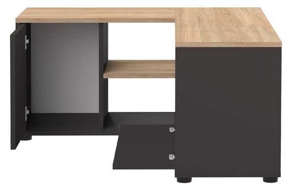 TV stolek v dekoru dubu v černo-přírodní barvě 90x45 cm Angle – TemaHome