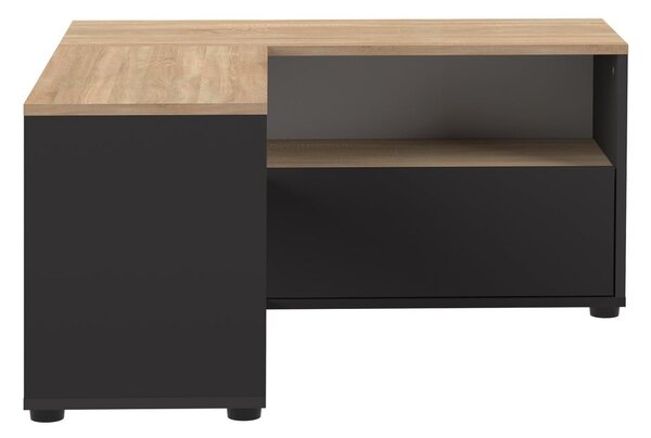 TV stolek v dekoru dubu v černo-přírodní barvě 90x45 cm Angle – TemaHome