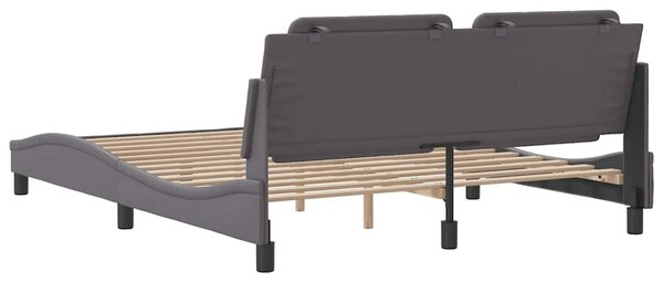 Rám postele bez matrace Zadar šedý 160x200 cm umělá kůže 3208194