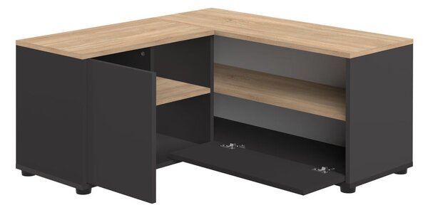 TV stolek v dekoru dubu v černo-přírodní barvě 90x45 cm Angle – TemaHome