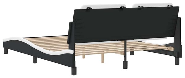 Rám postele bez matrace Zadar černý a bílý 160 x 200 cm umělá kůže 3208196