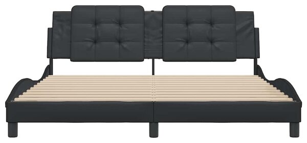 Rám postele bez matrace Zadar černý 180x200 cm umělá kůže 3208198