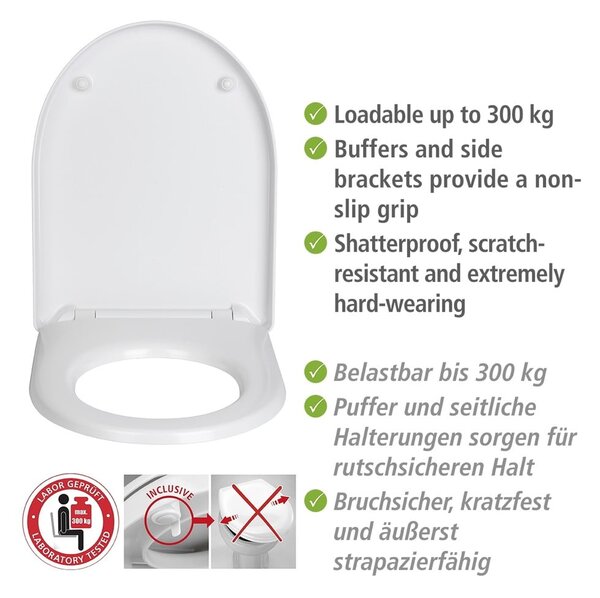 Záchodové prkénko s automatickým zavíráním Sindia – Wenko