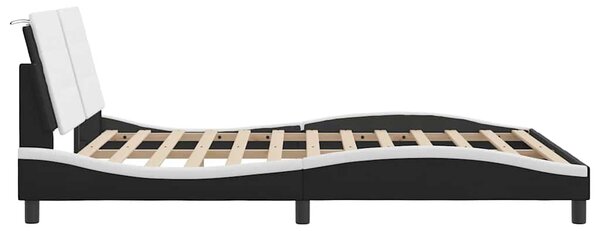 Rám postele bez matrace Zadar černý a bílý 160 x 200 cm umělá kůže 3208196