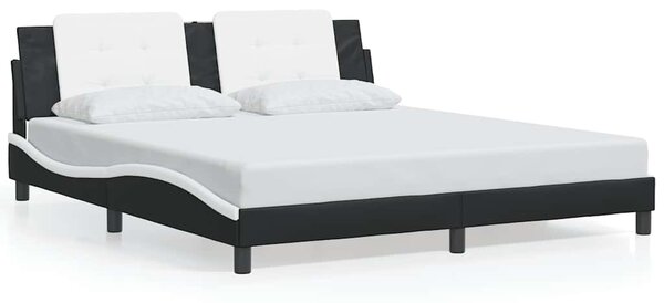 Rám postele bez matrace Zadar černý a bílý 180 x 200 cm umělá kůže 3208203