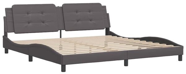 Rám postele bez matrace Zadar šedý 200x200 cm umělá kůže 3208208