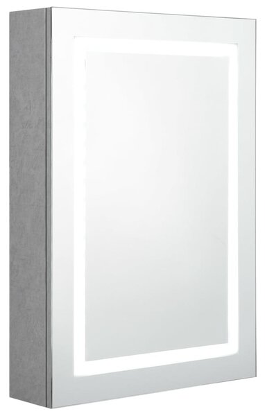 LED koupelnová skříňka se zrcadlem betonově šedá 50x13x70 cm