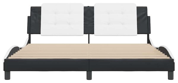 Rám postele bez matrace Zadar černý a bílý 180 x 200 cm umělá kůže 3208203