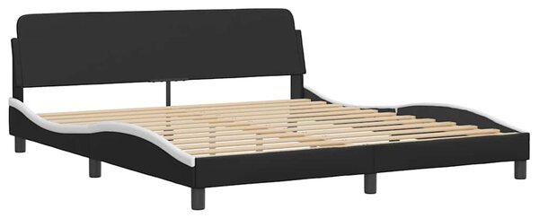 Rám postele bez matrace Zadar černý a bílý 180 x 200 cm umělá kůže 3208203