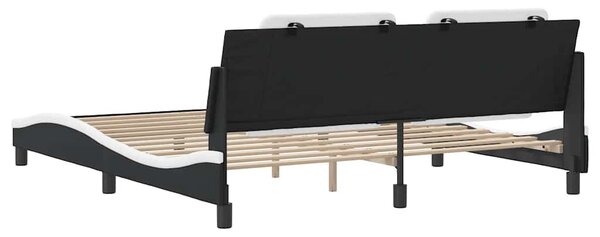Rám postele bez matrace Zadar černý a bílý 180 x 200 cm umělá kůže 3208203