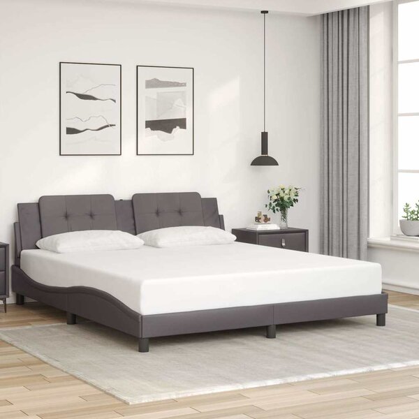 Rám postele bez matrace Zadar šedý 180x200 cm umělá kůže 3208201