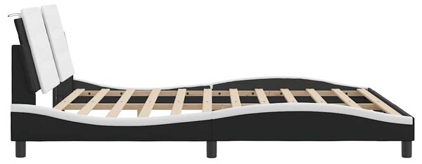 Rám postele bez matrace Zadar černý a bílý 180 x 200 cm umělá kůže 3208203