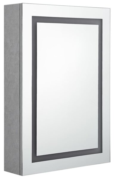 LED koupelnová skříňka se zrcadlem betonově šedá 50x13x70 cm
