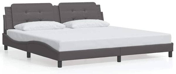 Rám postele bez matrace Zadar šedý 200x200 cm umělá kůže 3208208