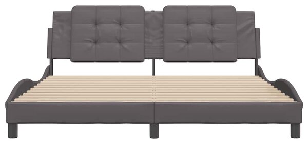 Rám postele bez matrace Zadar šedý 180x200 cm umělá kůže 3208201