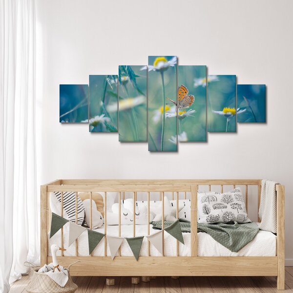 Obraz - Motýl na sedmikrásce (210x100 cm)