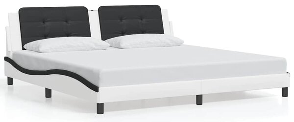 Rám postele bez matrace Zadar bílý a černý 200 x 200 cm umělá kůže 3208211