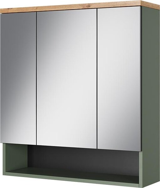 Koupelnová zrcadlová skříňka Vicco Eden Zelená 70 x 77.5 cm se 3 zrcadlovými dvířky, Model 59750