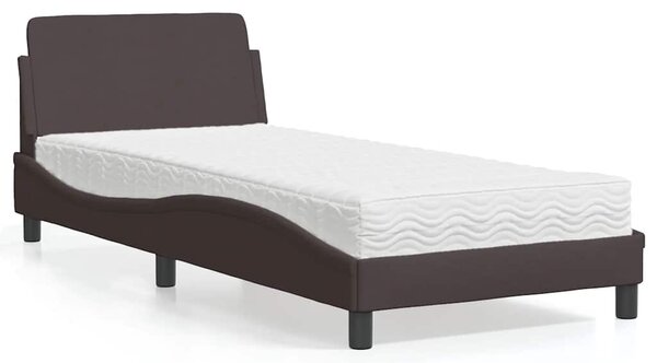 Postel s matrací Dover tmavě hnědá 80 x 200 cm textil 3208287