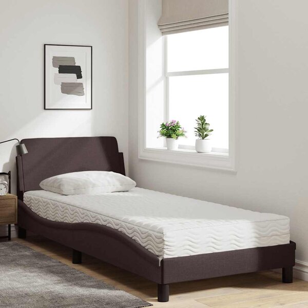 Postel s matrací Dover tmavě hnědá 80 x 200 cm textil 3208287