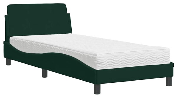 Postel s matrací Dover tmavě zelená 80 x 200 cm samet 3208294