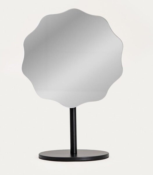 Zrcadlo HOMLA SCALLOP, černé, 20 cm