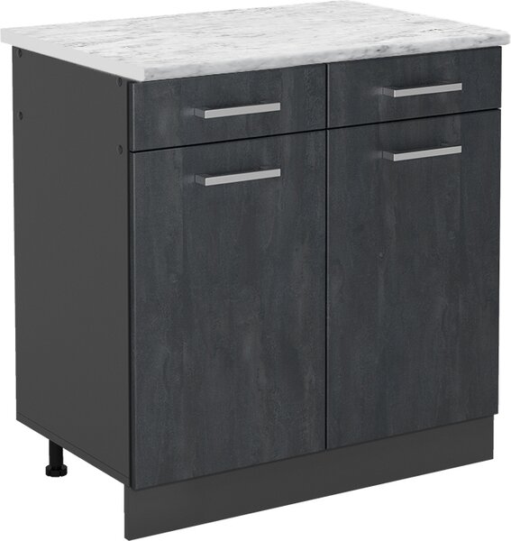 Spodní skříňka kuchyňské linky Vicco R-Line Černý beton 80 cm PD Mramor, Model 47485