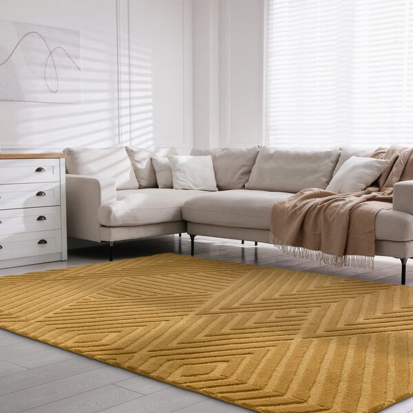 Okrově žlutý vlněný koberec 120x170 cm Hague – Asiatic Carpets