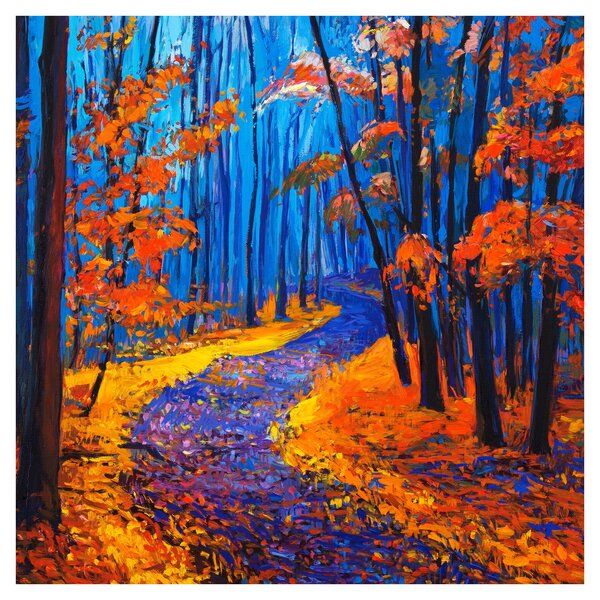 Obraz podzimního lesa (30x30 cm)
