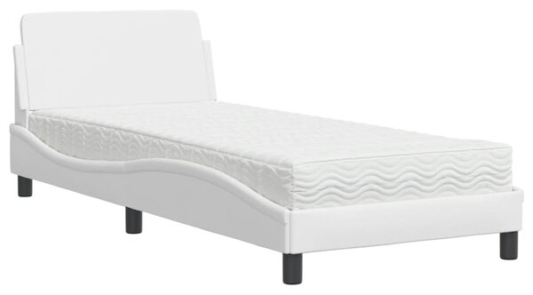 Postel s matrací Dover bílá 90 x 190 cm umělá kůže 3208318