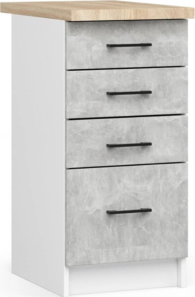 AKORD Furniture Factory KS0POLIBIABET016, Bílá, 16 mm, 4 zásuvka/zásuvek, 460 mm, 400 mm, 850 mm