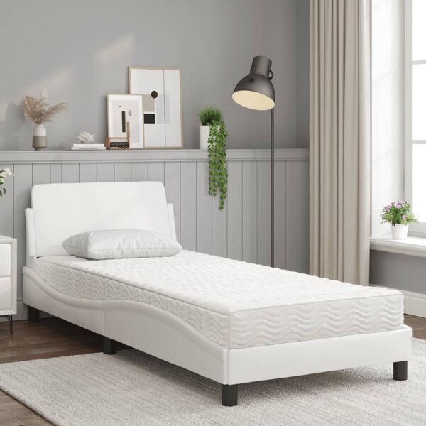 Postel s matrací Dover bílá 90 x 190 cm umělá kůže 3208318