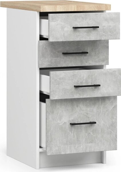 AKORD Furniture Factory KS0POLIBIABET016, Bílá, 16 mm, 4 zásuvka/zásuvek, 460 mm, 400 mm, 850 mm