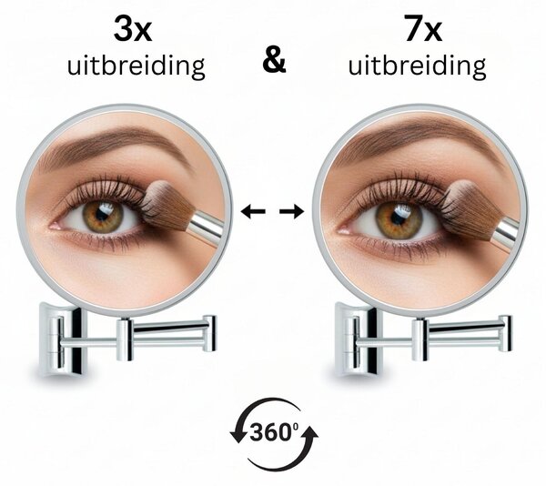 Imola 360° otočný make-up zrcadlo - Dvoubarevné s 3x a 7x zvětšením