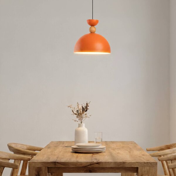 Opviq Závěsné světlo Kure, oranžové, Ø 30 cm, kov, E27, stmívatelný, Žlutá / oranžová, Obývací pokoj / jídelna, kov