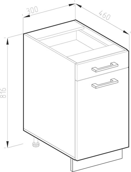 Spodní skříňka kuchyňské linky Vicco R-Line Ušlechtilá šedá 30 cm , PD Antracit, Model 46346