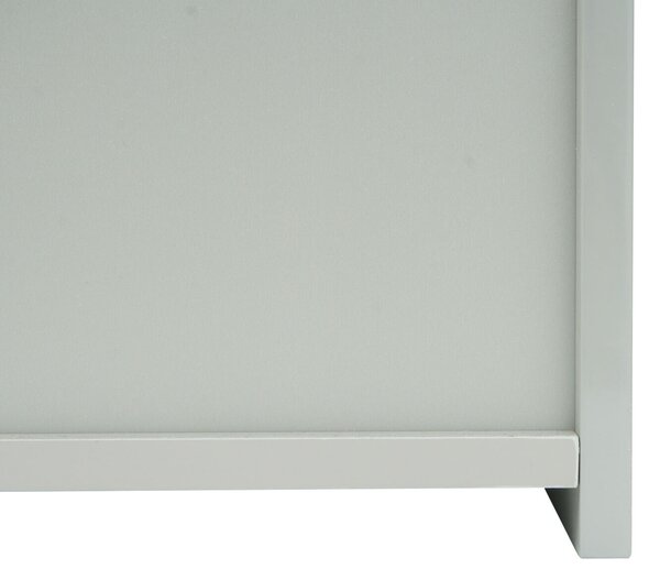 Zrcadlová skříňka HWC-B19b, koupelnová skříňka na stěnu, 6 polic vysoký lesk s certifikátem 70x80x16cm šedá