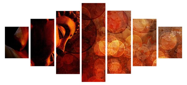 Obraz - Buddha v červených tónech (210x100 cm)