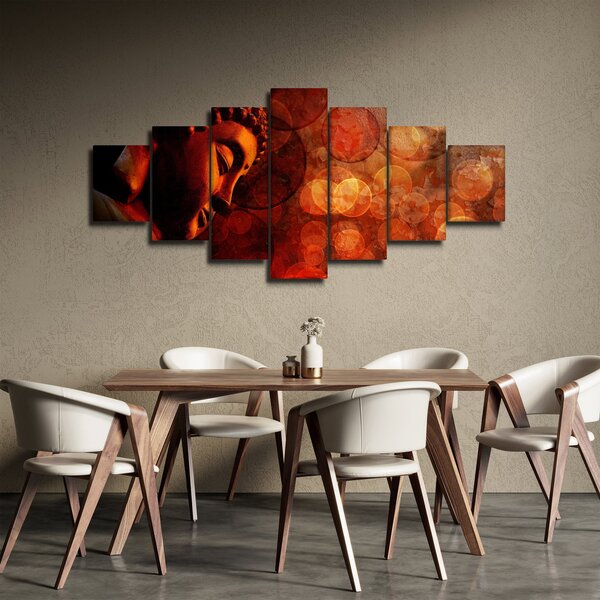 Obraz - Buddha v červených tónech (210x100 cm)