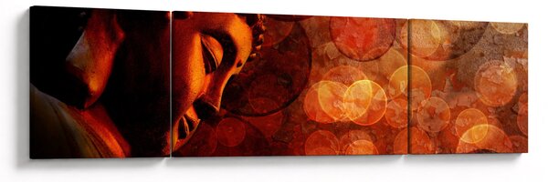 Obraz - Buddha v červených tónech (170x50 cm)