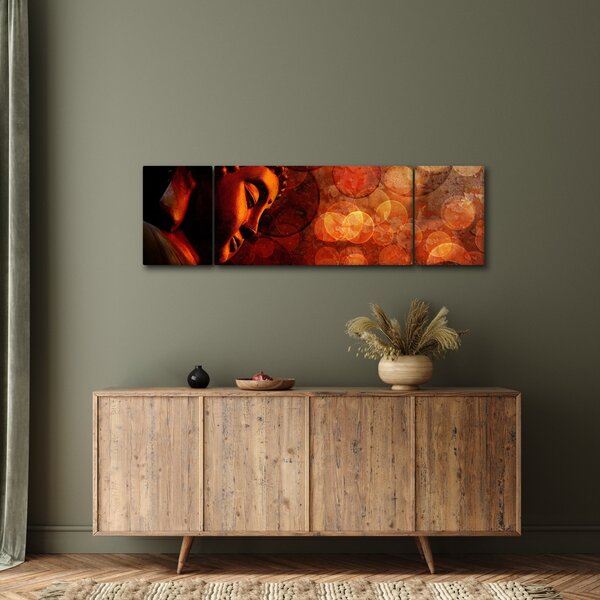 Obraz - Buddha v červených tónech (170x50 cm)