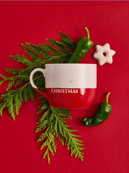 Sinsay - Vánoční hrnek s nápisem „Merry Christmas“ - pastelová růžová