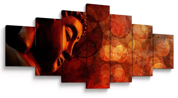 Obraz - Buddha v červených tónech (210x100 cm)