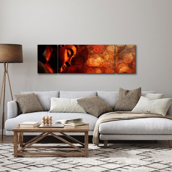 Obraz - Buddha v červených tónech (170x50 cm)