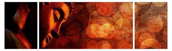 Obraz - Buddha v červených tónech (170x50 cm)