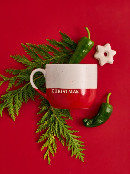 Sinsay - Vánoční hrnek s nápisem „Merry Christmas“ - pastelová růžová